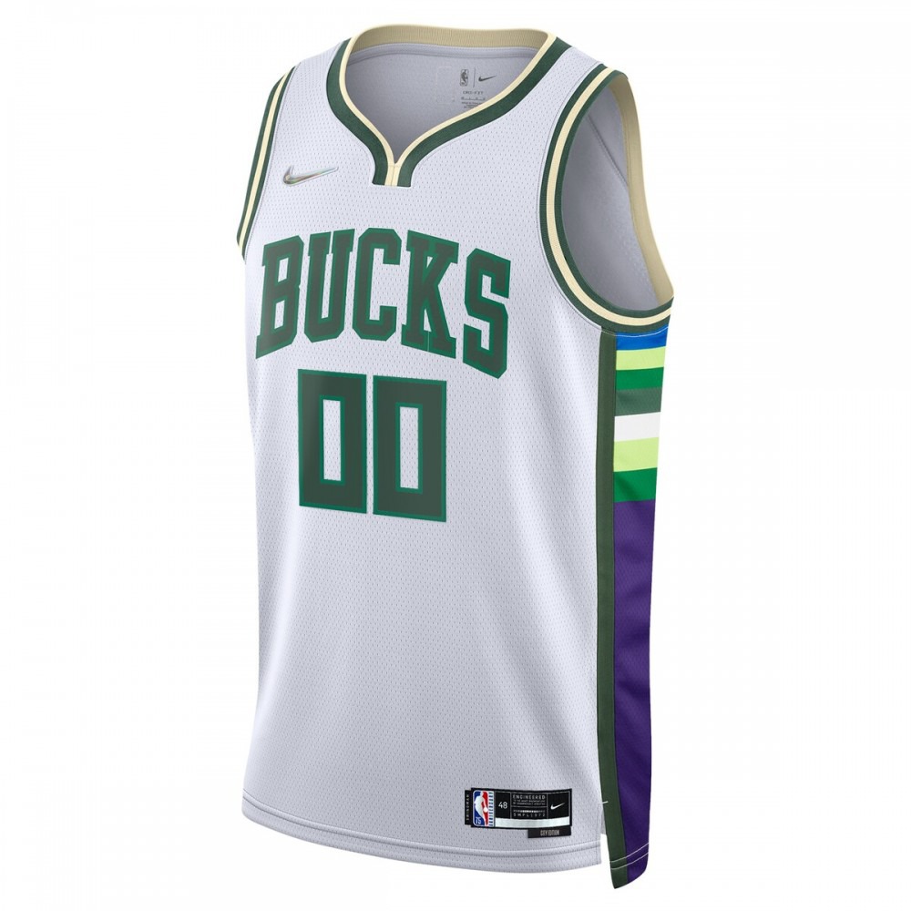 Milwaukee Bucks 2021/22 Swingman Custom Jersey - City Edition - White-Pro Kit Vault | Brand New 26/27 Sports Jerseys